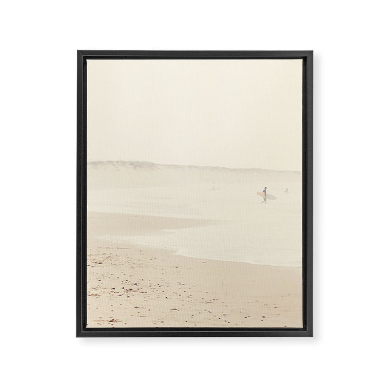 beach photography - minimal surfers and ocean print Framed Canvas Print Gallery Image 6