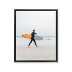 Beach - Surfer - Ocean - Minimal - Sea - Travel photography Framed Canvas Print Gallery Image 6