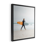 Beach - Surfer - Ocean - Minimal - Sea - Travel photography Framed Canvas Print Gallery Image 2