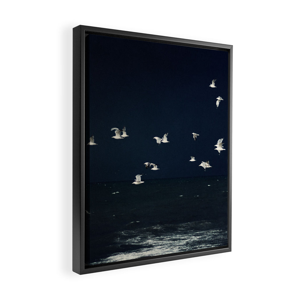 Birds in Flight - Dark Blue Sea - Ocean Print - Travel photography Framed Canvas Print Gallery Image 2