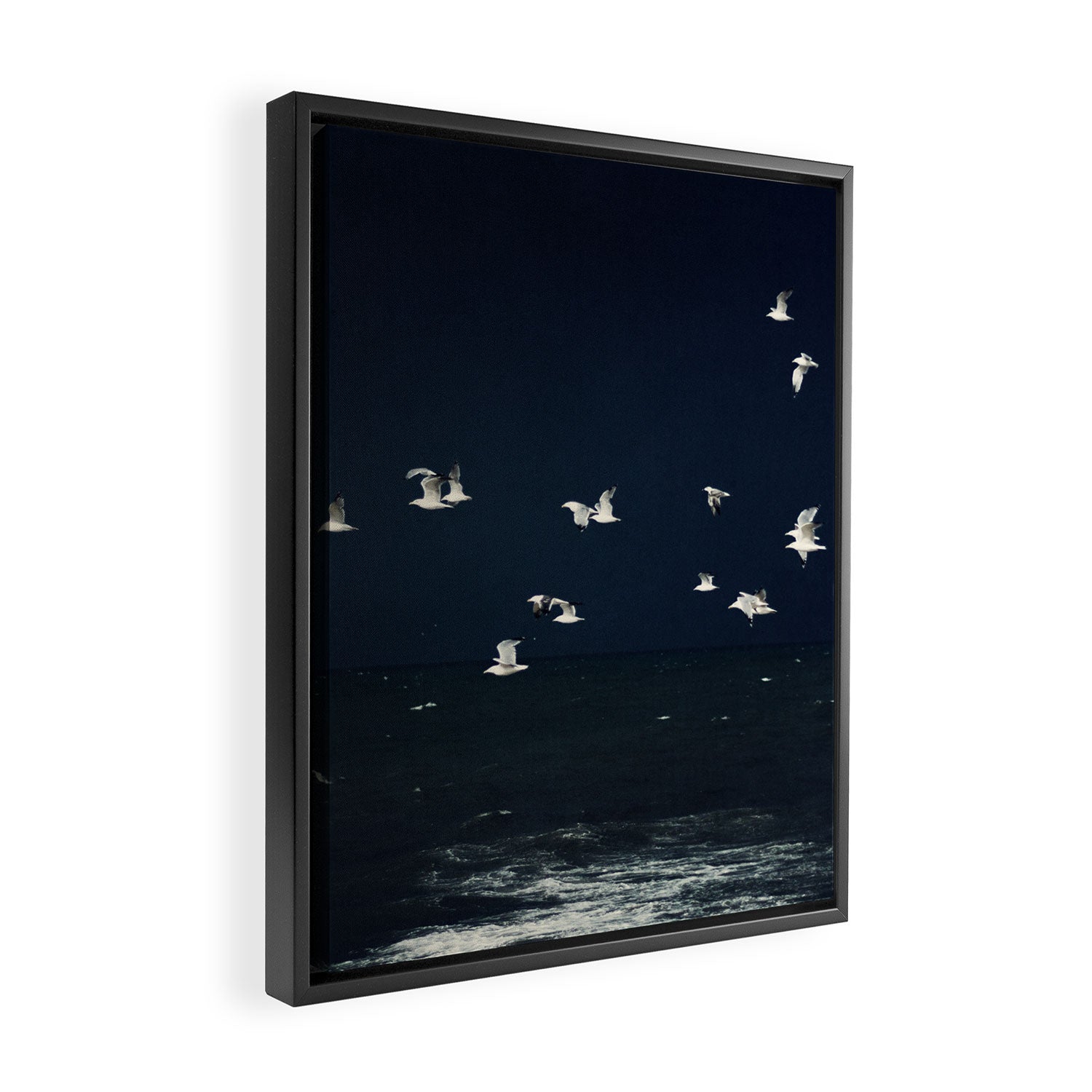 Birds in Flight - Dark Blue Sea - Ocean Print - Travel photography Framed Canvas Print Gallery Image 2
