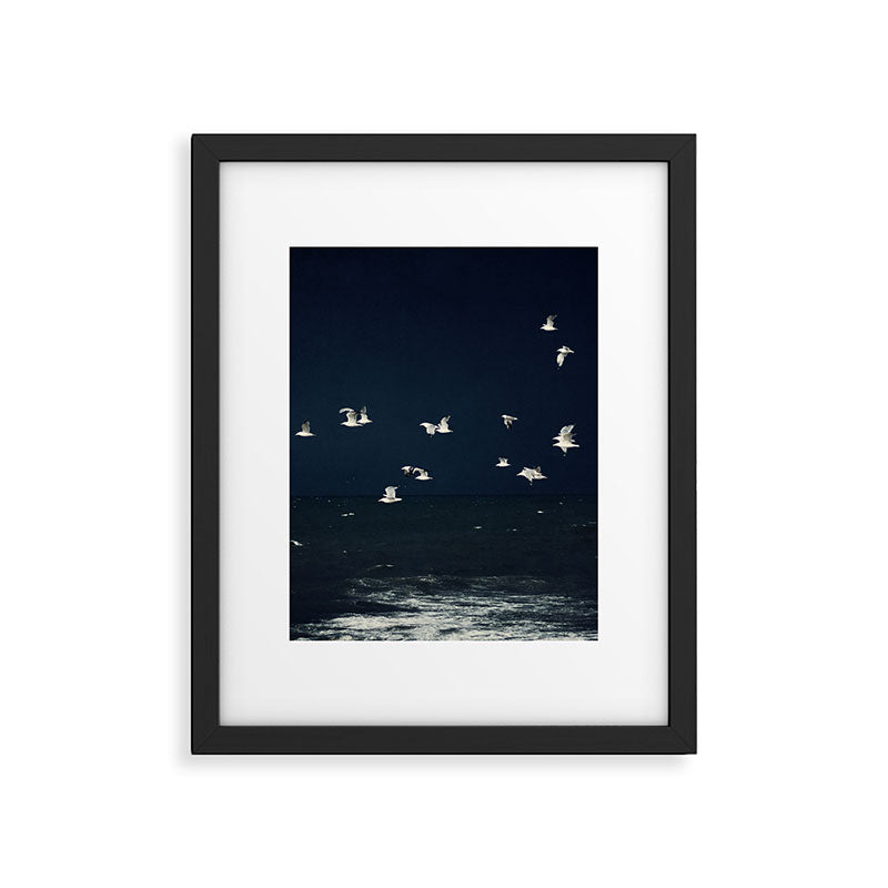 Birds in Flight - Dark Blue Sea - Ocean Print - Travel photography Framed Art Print Gallery Image 4