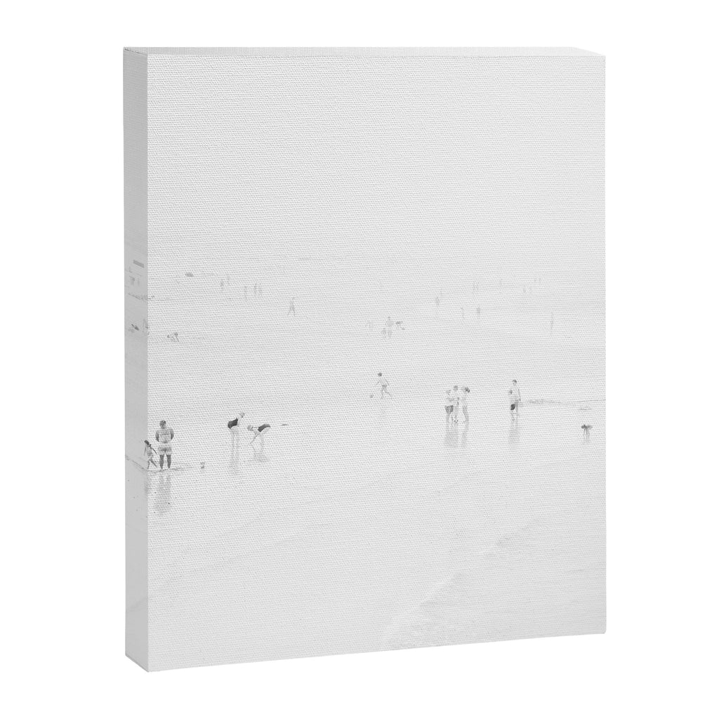 Black and White Beach - People - Minimal Beach - Ocean - Sea Travel photography Canvas Print Gallery Image 6