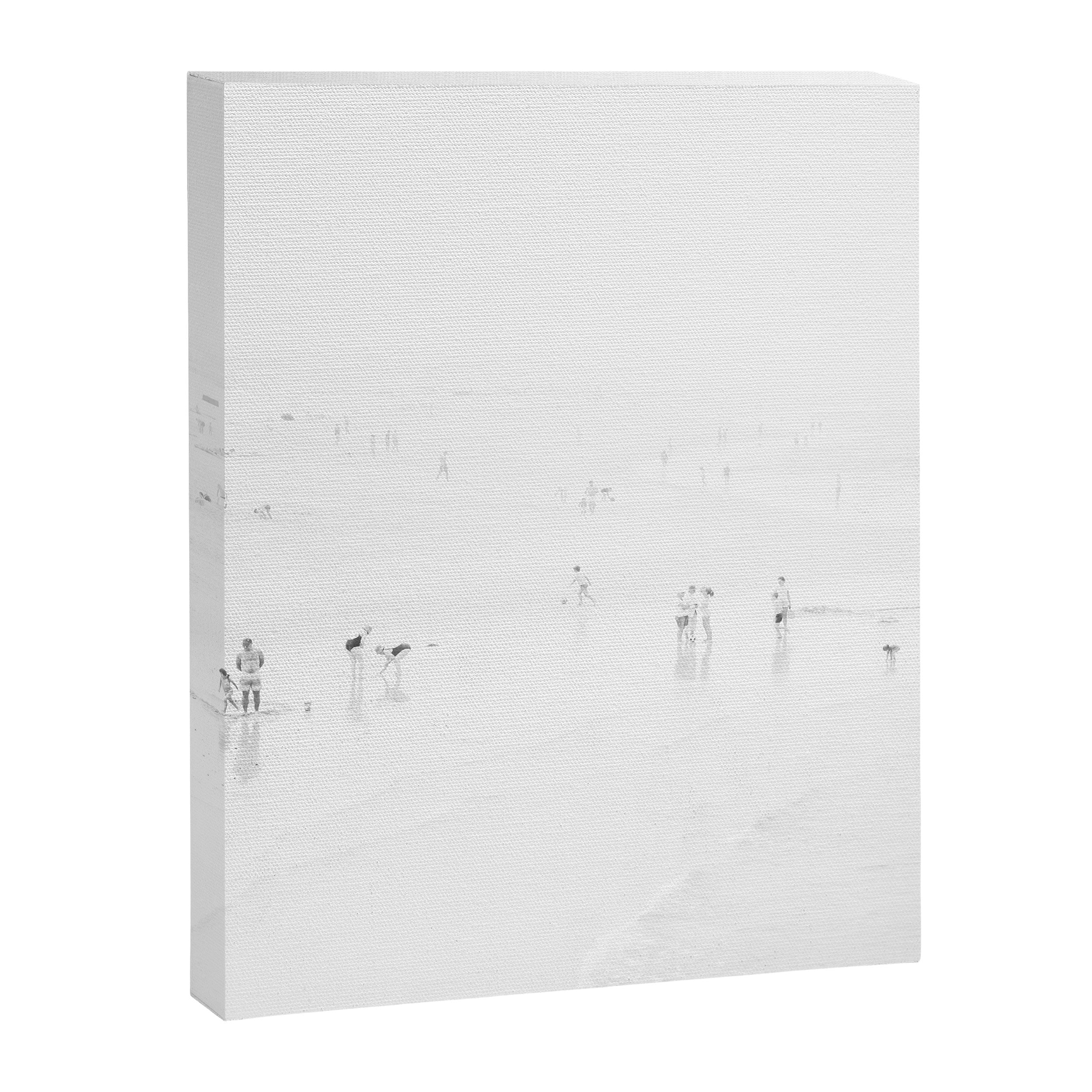Black and White Beach - People - Minimal Beach - Ocean - Sea Travel photography Canvas Print Gallery Image 6