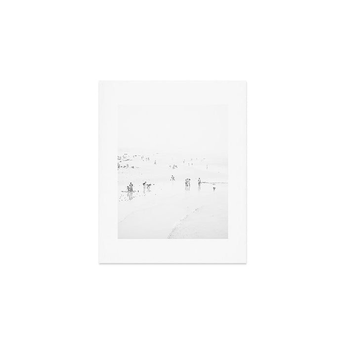Black and White Beach - People - Minimal Beach - Ocean - Sea Travel photography Art Print Gallery Image 1