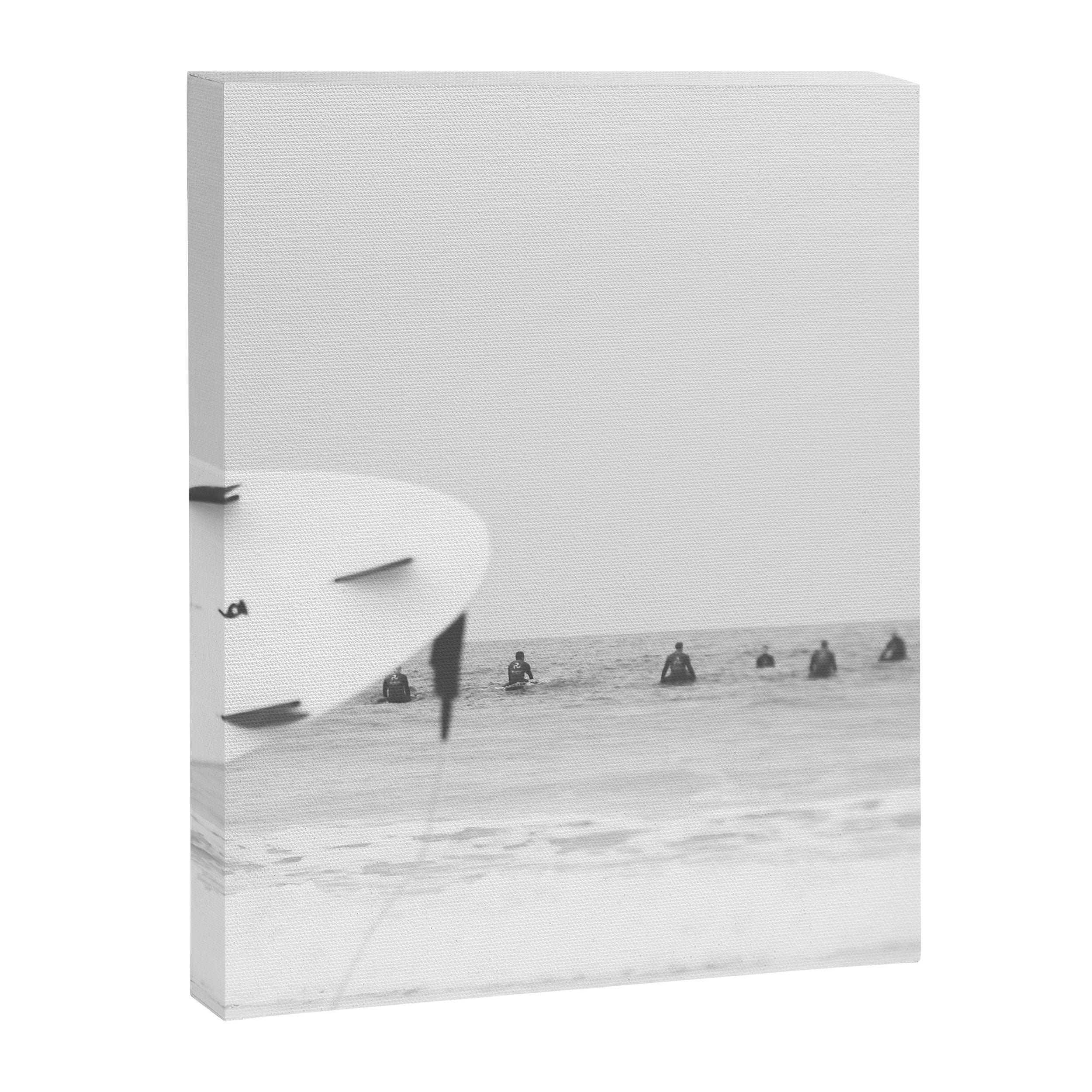 Catch a Wave - Abstract Surf Board photography - Black and White Surfer - Ocean Sea Travel photo Canvas Print Gallery Image 6