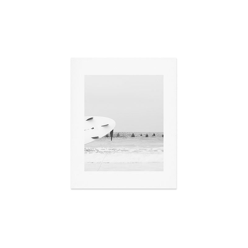 Catch a Wave - Abstract Surf Board photography - Black and White Surfer - Ocean Sea Travel photo Art Print Gallery Image 1