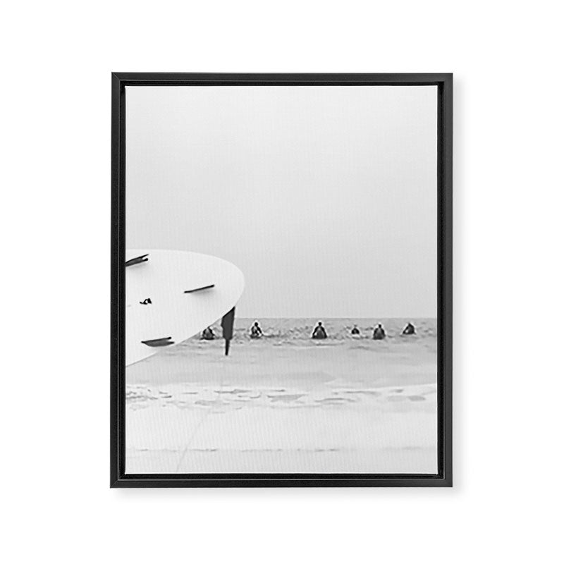 Catch a Wave - Abstract Surf Board photography - Black and White Surfer - Ocean Sea Travel photo Framed Canvas Print Gallery Image 6