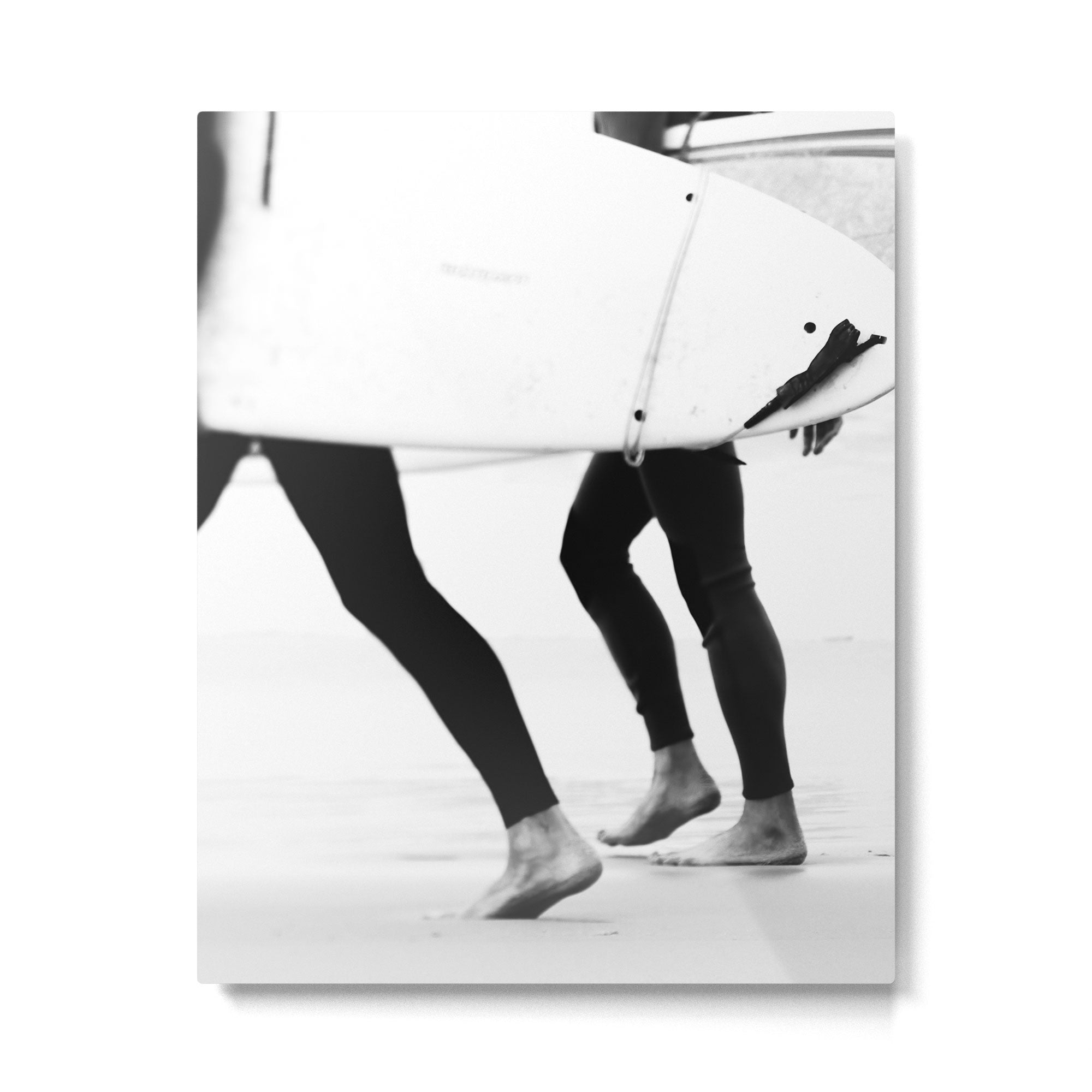 Catch a Wave Print - abstract black white surf board photography - Cool Surfers Print - Beach Decor Metal Print Gallery Image 4