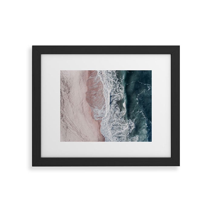 Crashing waves - Aerial Beach Ocean Sea Photography by Ingrid Beddoes Framed Art Print Gallery Image 1