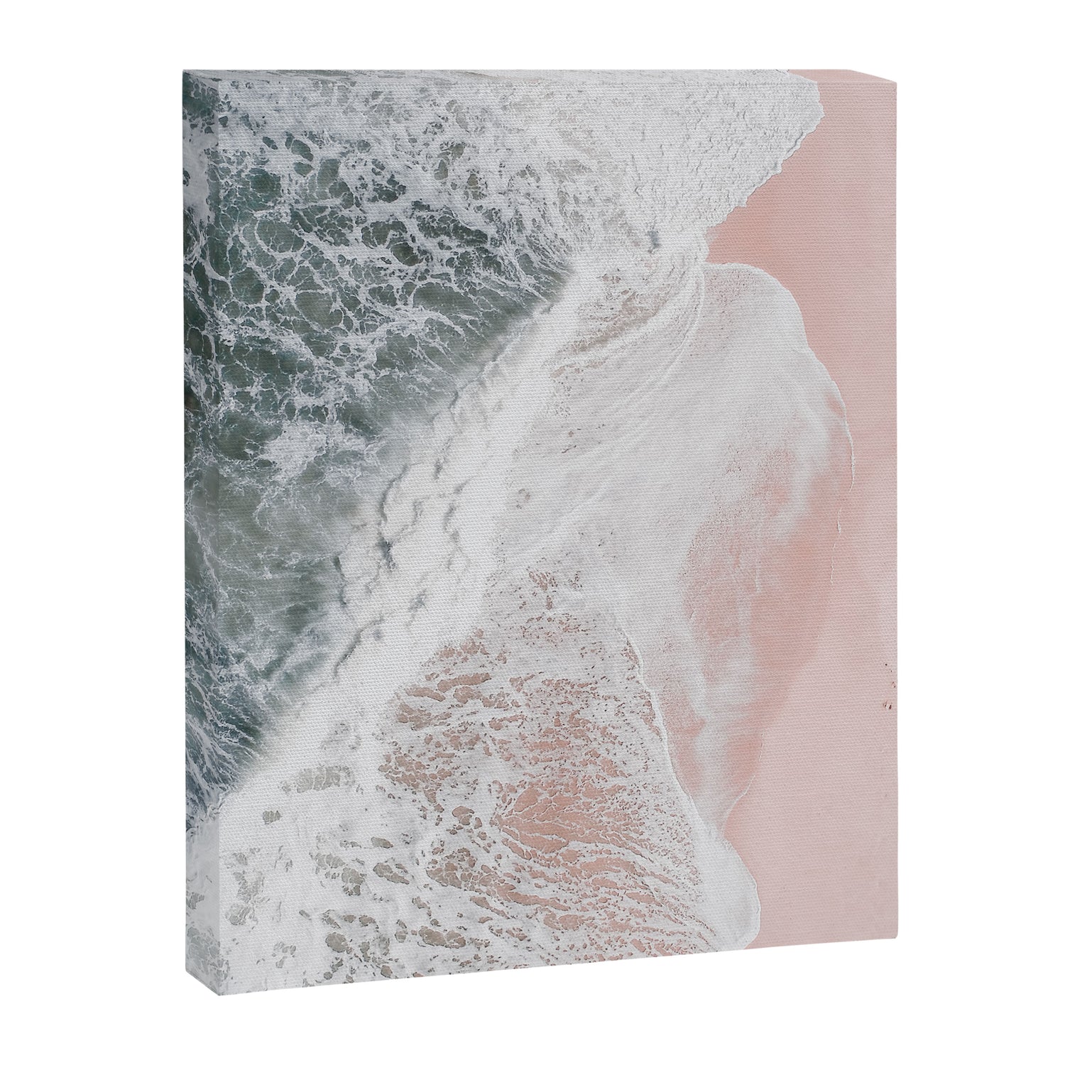 Crashing Waves Ocean Print - Aerial Beach - Pink Sand - Sea Travel photography by Ingrid Beddoes Canvas Print Gallery Image 3
