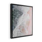 Crashing Waves Ocean Print - Aerial Beach - Pink Sand - Sea Travel photography by Ingrid Beddoes Framed Canvas Print Gallery Image 2