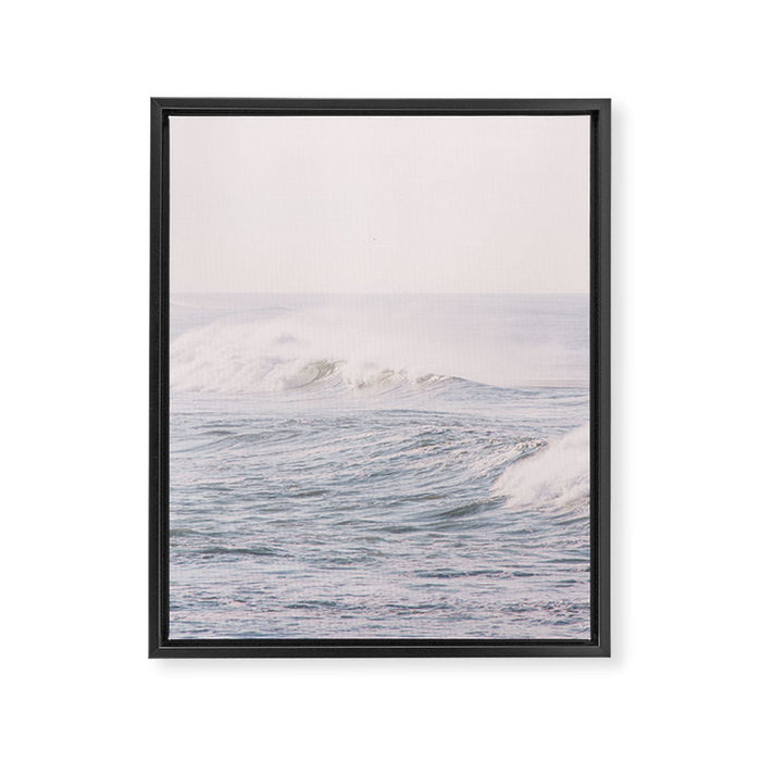 Crashing Waves Ocean - travel photography Framed Canvas Print Gallery Image 1