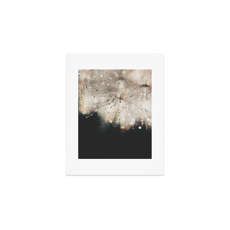 Dandelion Silver and Black rainbow sparkle Art Print Gallery Image 1