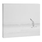 Minimal Black and White Beach Print - Bird Flight - Elegant Ocean Print - Seagull - Sea Photography  Canvas Print Gallery Image 6
