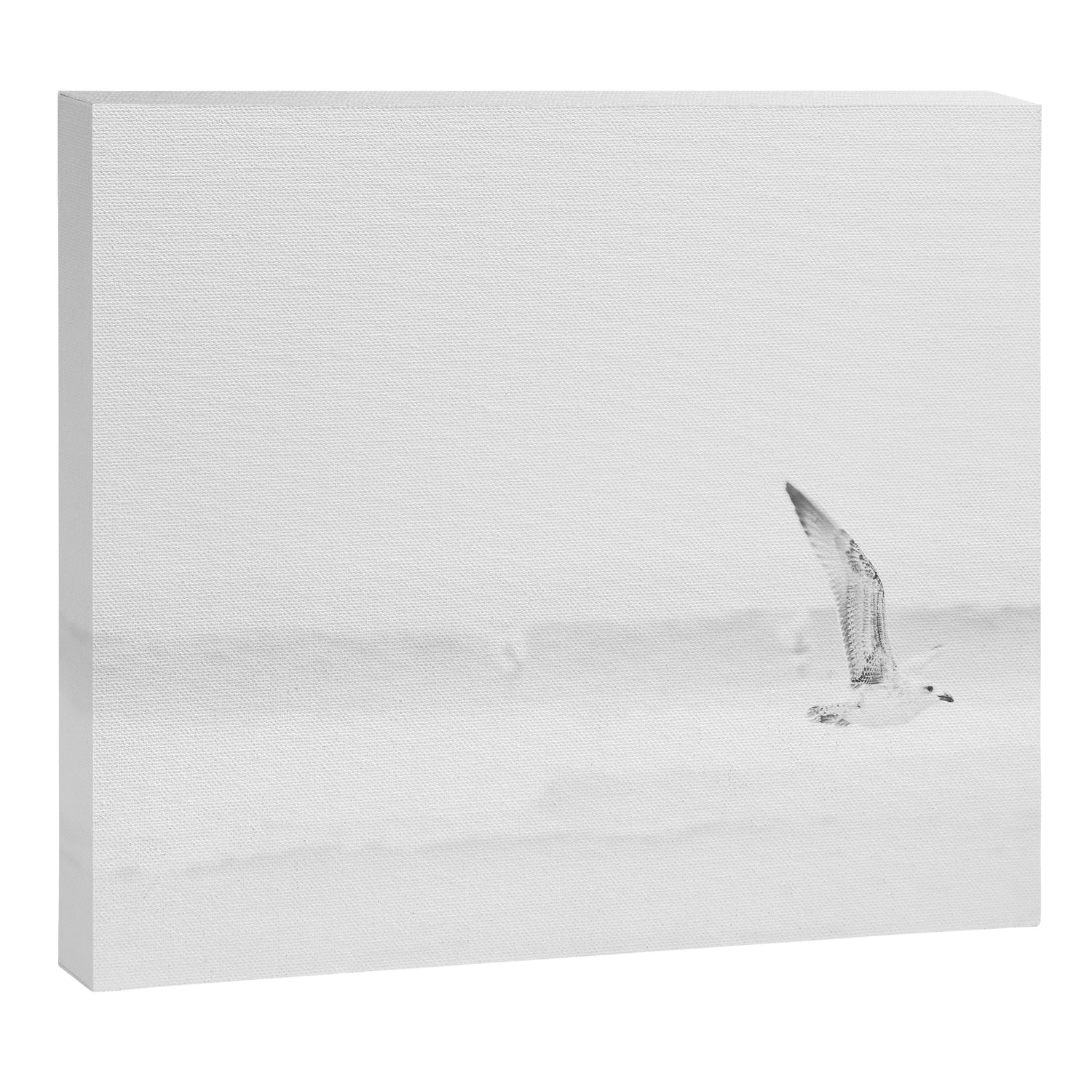 Minimal Black and White Beach Print - Bird Flight - Elegant Ocean Print - Seagull - Sea Photography  Canvas Print Gallery Image 6