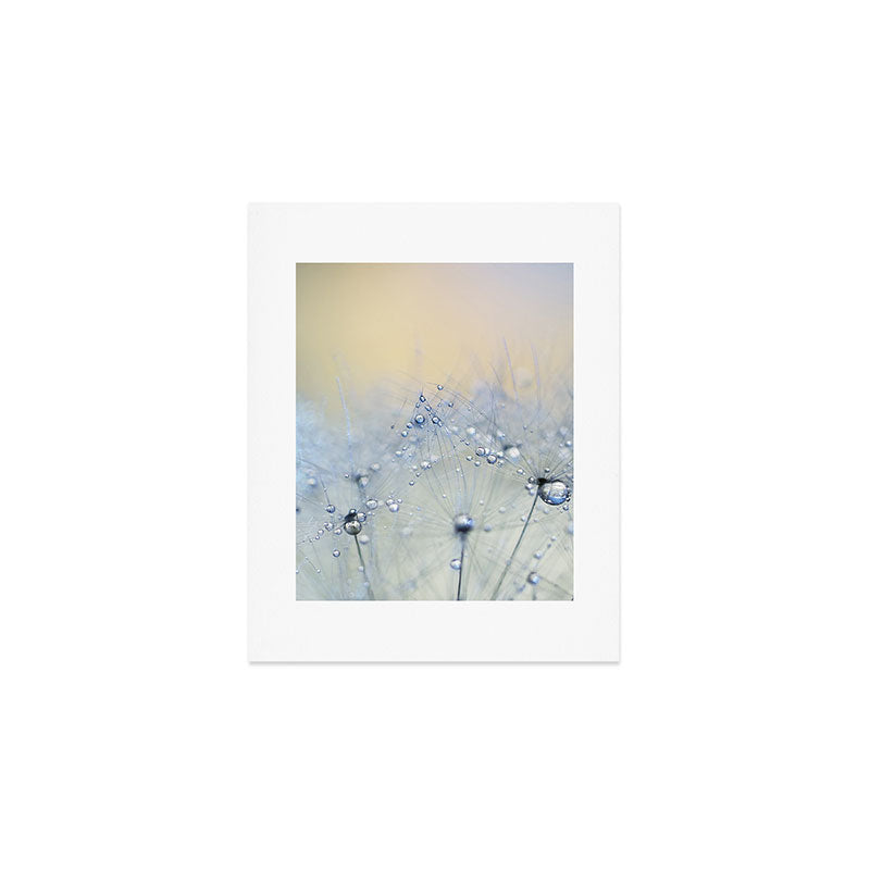 flower photography - dandelion - pastel yellow baby blue floral Art Print Gallery Image 1