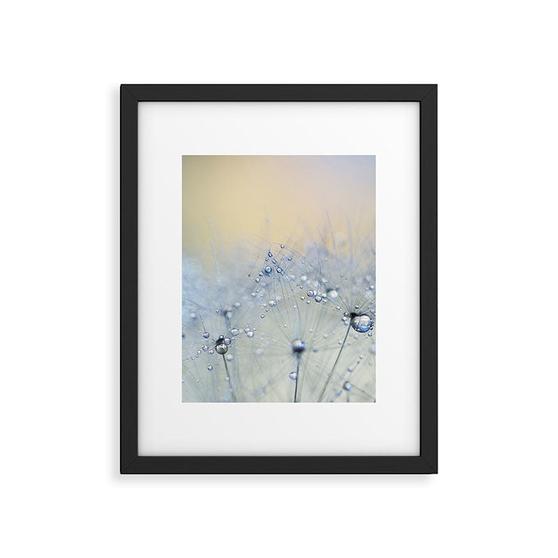 flower photography - dandelion - pastel yellow baby blue floral Framed Art Print Gallery Image 4