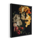 Flower Photography - Mixed Floral Bouquet - Pink Yellow Flowers - Elegant Dark Dramatic Floral print Framed Canvas Print Gallery Image 2