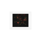 Flower Photography - Red Flowers - Dahlias - Elegant Dark Dramatic Floral print Art Print Gallery Image 1