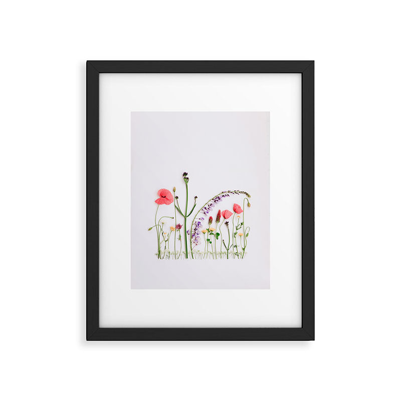 Flowers Flat Lay - Colorful Mixed Wildflowers - Poppies - Floral Framed Art Print Gallery Image 4