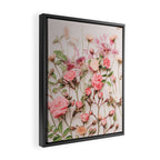 Flowers - Pastel Wildflowers and Pink Roses - Flat lay Florals Framed Canvas Print Gallery Image 2