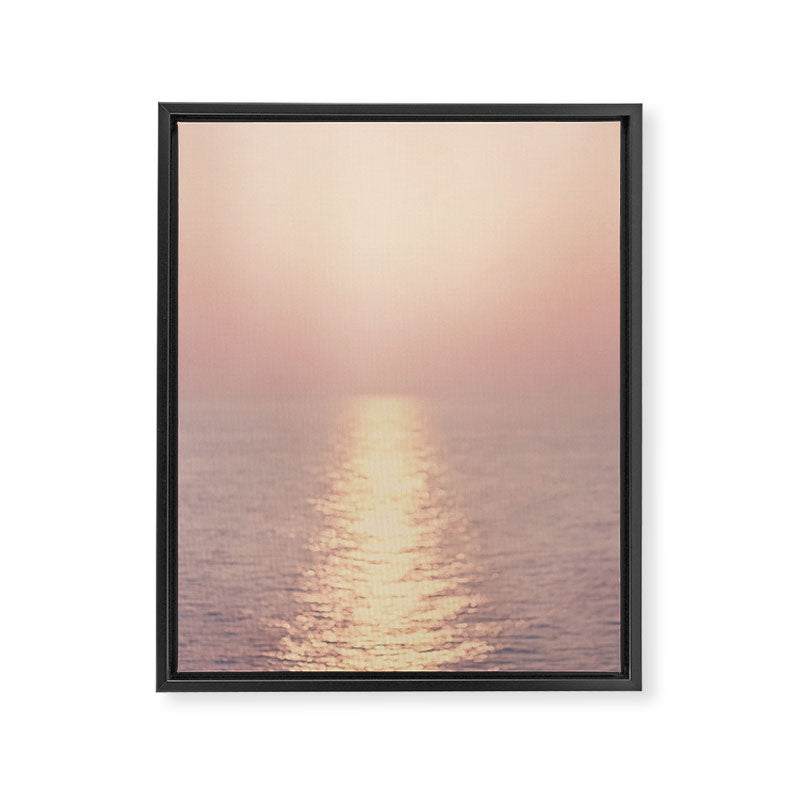 Golden Sunset - Aerial Ocean - Rose Pink Sky - Horizon - Sea Travel photography by Ingrid Beddoes Framed Canvas Print Gallery Image 6