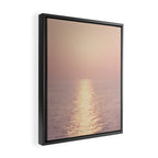 Golden Sunset - Aerial Ocean - Rose Pink Sky - Horizon - Sea Travel photography by Ingrid Beddoes Framed Canvas Print Gallery Image 2