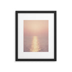 Golden Sunset - Aerial Ocean - Rose Pink Sky - Horizon - Sea Travel photography by Ingrid Beddoes Framed Art Print Gallery Image 4