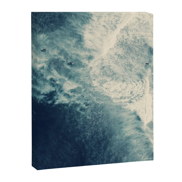 Ice Blue Surf - Aerial Ocean Sea Photography Canvas Print Gallery Image 1