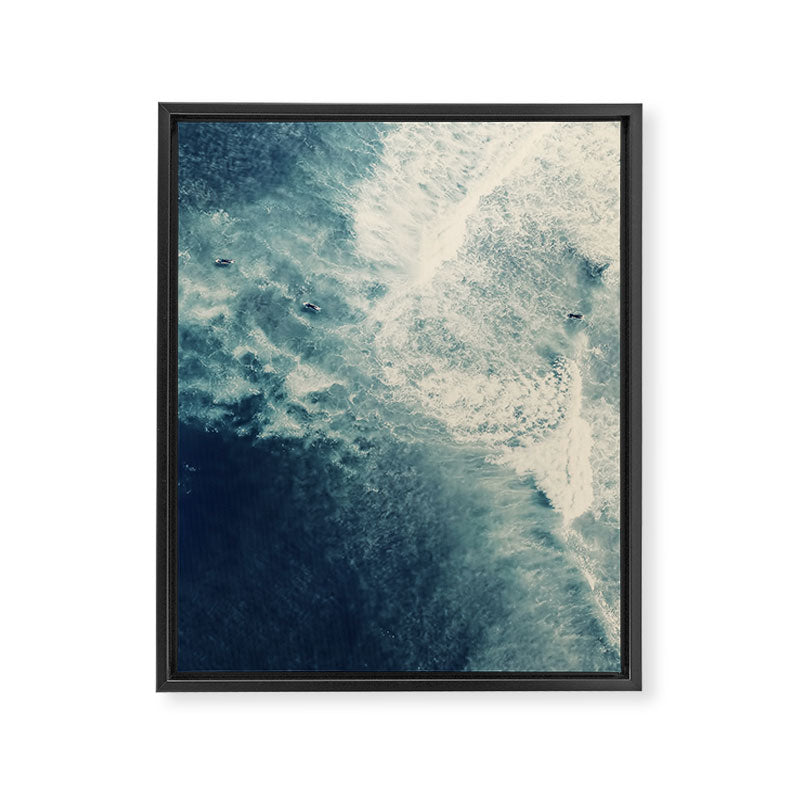 Ice Blue Surf - Aerial Ocean Sea Photography Framed Canvas Print Gallery Image 8