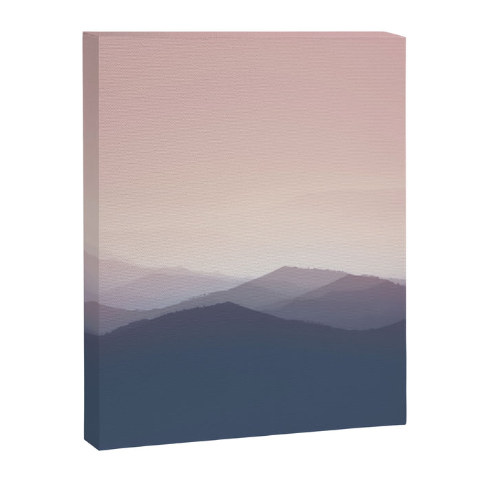 Mountain Dusk - pink sunset mountain range landscape photography by Ingrid Beddoes Canvas Print Gallery Image 1