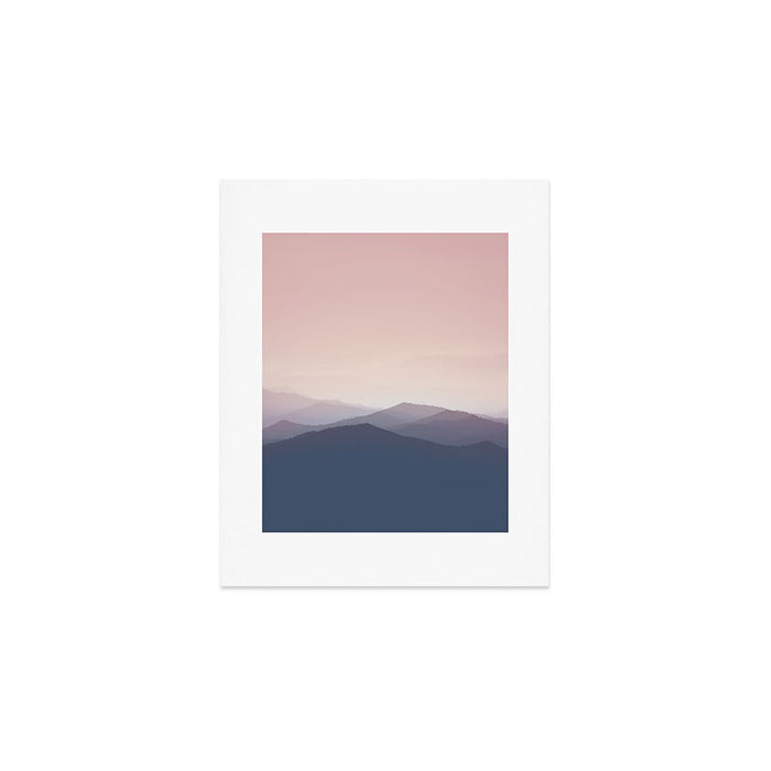 Mountain Dusk - pink sunset mountain range landscape photography by Ingrid Beddoes Art Print Gallery Image 1