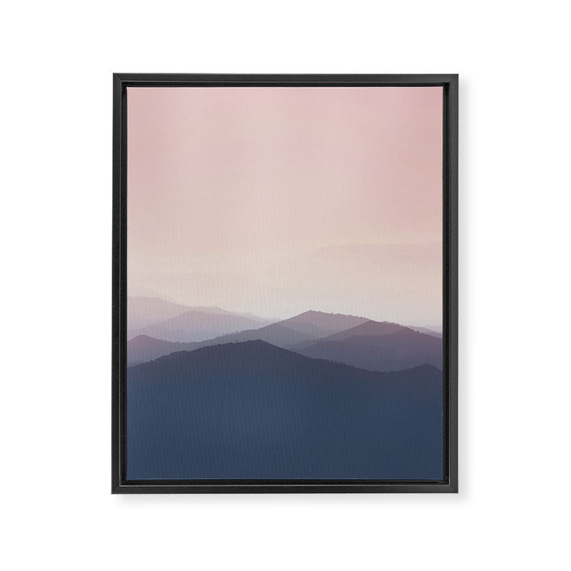 Mountain Dusk - pink sunset mountain range landscape photography by Ingrid Beddoes Framed Canvas Print Gallery Image 6