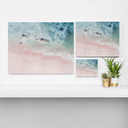 Ocean Pink Blush Beach Print - Aerial Beach - Sea Photo - Travel photography by Ingrid Beddoes Canvas Print Gallery Image 3