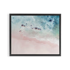 Ocean Pink Blush Beach Print - Aerial Beach - Sea Photo - Travel photography by Ingrid Beddoes Framed Canvas Print Gallery Image 3
