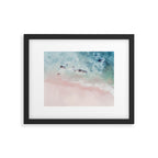 Ocean Pink Blush Beach Print - Aerial Beach - Sea Photo - Travel photography by Ingrid Beddoes Framed Art Print Gallery Image 5