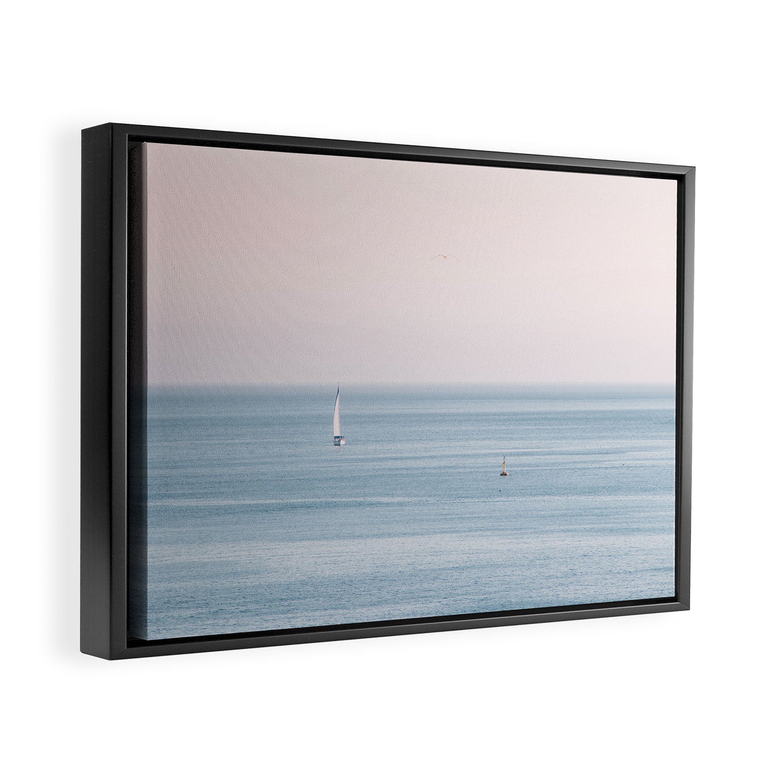 Ocean Pink Sky Framed Canvas Print Gallery Image 2