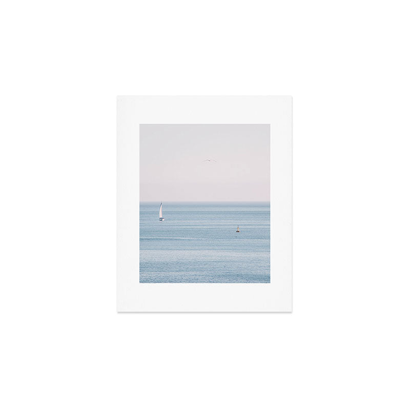 Ocean - Sail boat in calm sea - travel photography Art Print Gallery Image 1
