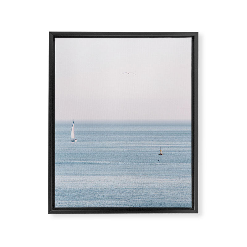 Ocean - Sail boat in calm sea - travel photography Framed Canvas Print Gallery Image 6