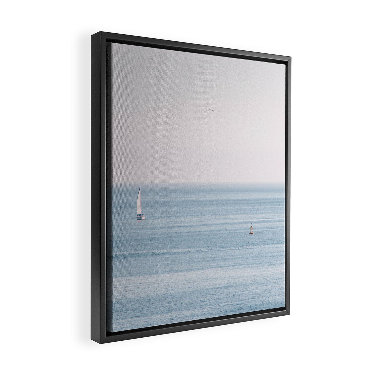 Ocean - Sail boat in calm sea - travel photography Framed Canvas Print Gallery Image 2