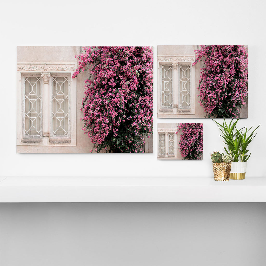 Pretty Window - Bougainvillea Flowers - Minimalist Portugal Travel Photography By Ingrid Beddoes Canvas Print Gallery Image 3