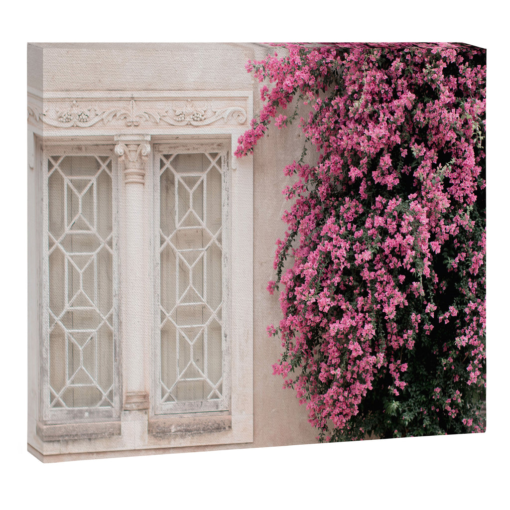Pretty Window - Bougainvillea Flowers - Minimalist Portugal Travel Photography By Ingrid Beddoes Canvas Print Gallery Image 3