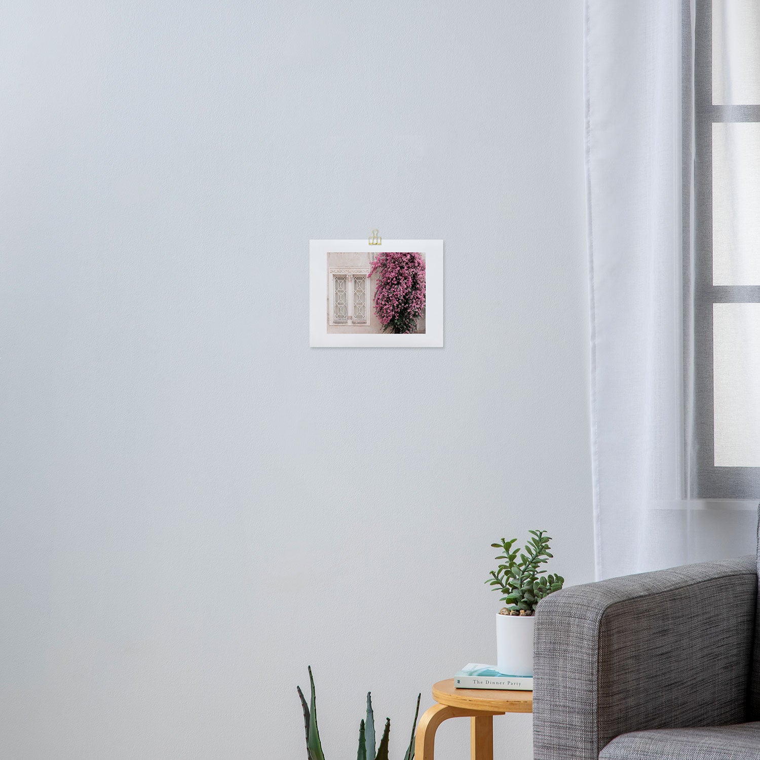 Pretty Window - Bougainvillea Flowers - Minimalist Portugal Travel Photography By Ingrid Beddoes Art Print Gallery Image 3