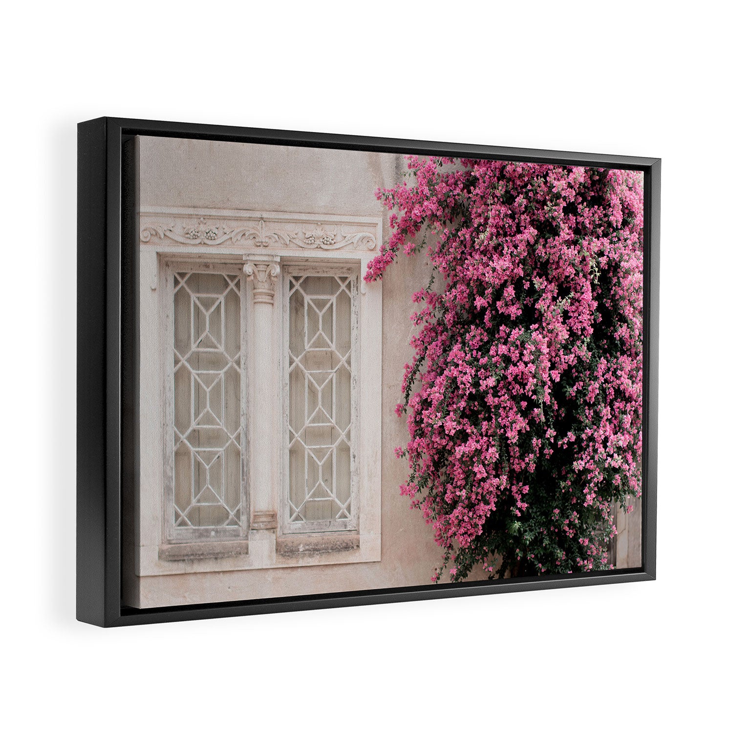 Pretty Window - Bougainvillea Flowers - Minimalist Portugal Travel Photography By Ingrid Beddoes Framed Canvas Print Gallery Image 2