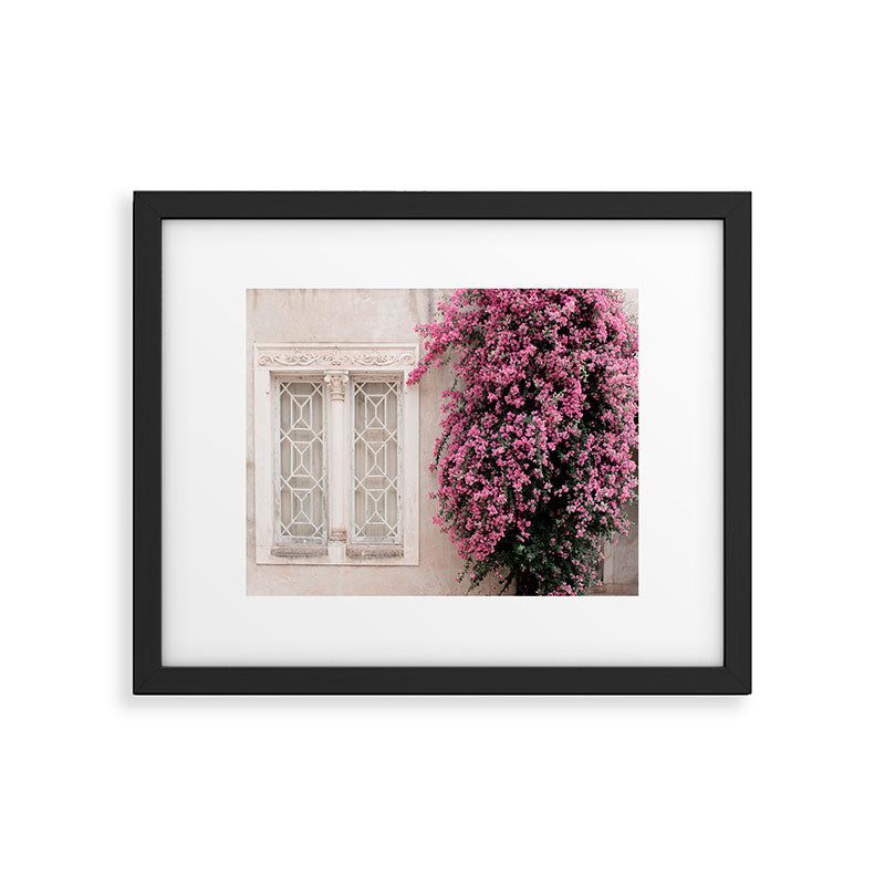 Pretty Window - Bougainvillea Flowers - Minimalist Portugal Travel Photography By Ingrid Beddoes Framed Art Print Gallery Image 4