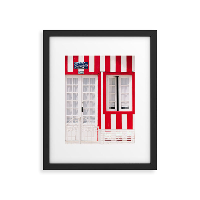 Red Stripes Beach House - Window - Door - Travel photography Framed Art Print Gallery Image 5