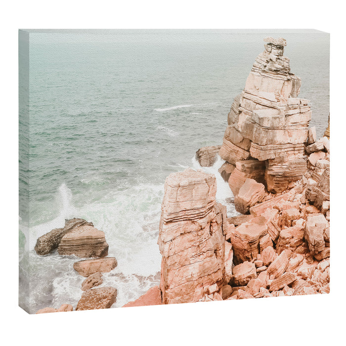 Rocky Coastline Beach View - Ocean Print - Sea - Travel photography by Ingrid Beddoes Canvas Print Gallery Image 1