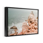 Rocky Coastline Beach View - Ocean Print - Sea - Travel photography by Ingrid Beddoes Framed Canvas Print Gallery Image 2