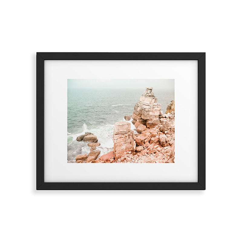 Rocky Coastline Beach View - Ocean Print - Sea - Travel photography by Ingrid Beddoes Framed Art Print Gallery Image 4